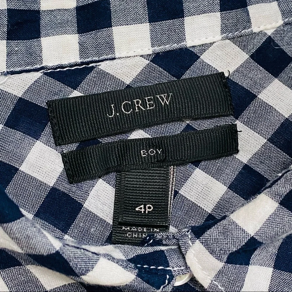 J. Crew Classic-fit Boy Shirt in Crinkle Gingham (size 4P)